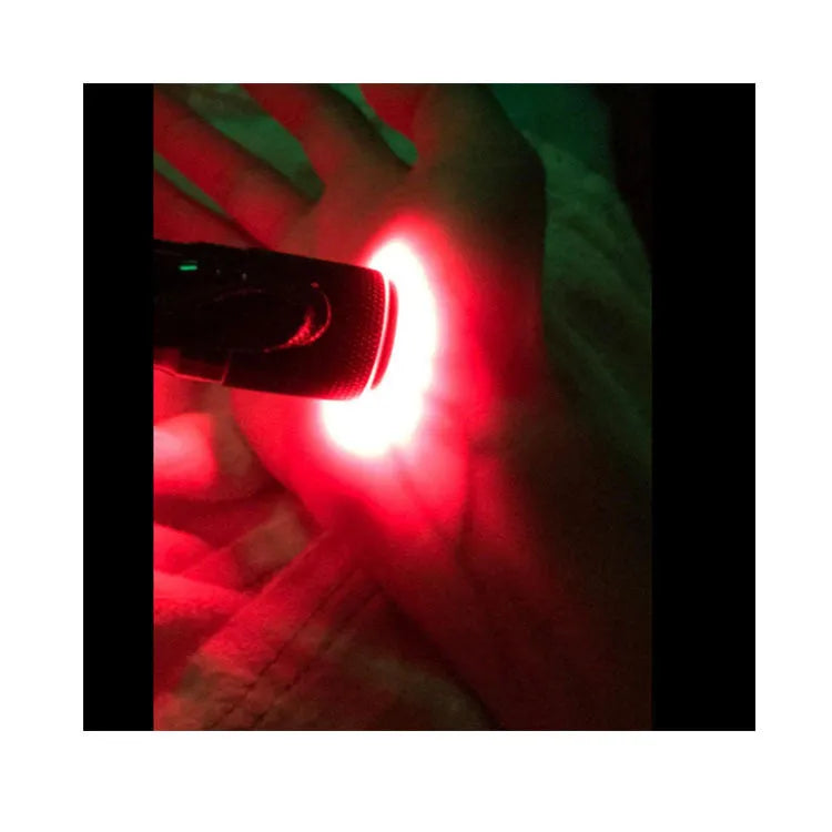 Black aluminium alloy Smart Vein Locator device with red LED lights for medical vein detection.