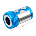 Light blue magnetic screwdriver bit with high carbon steel construction and metric system type 0 specifications