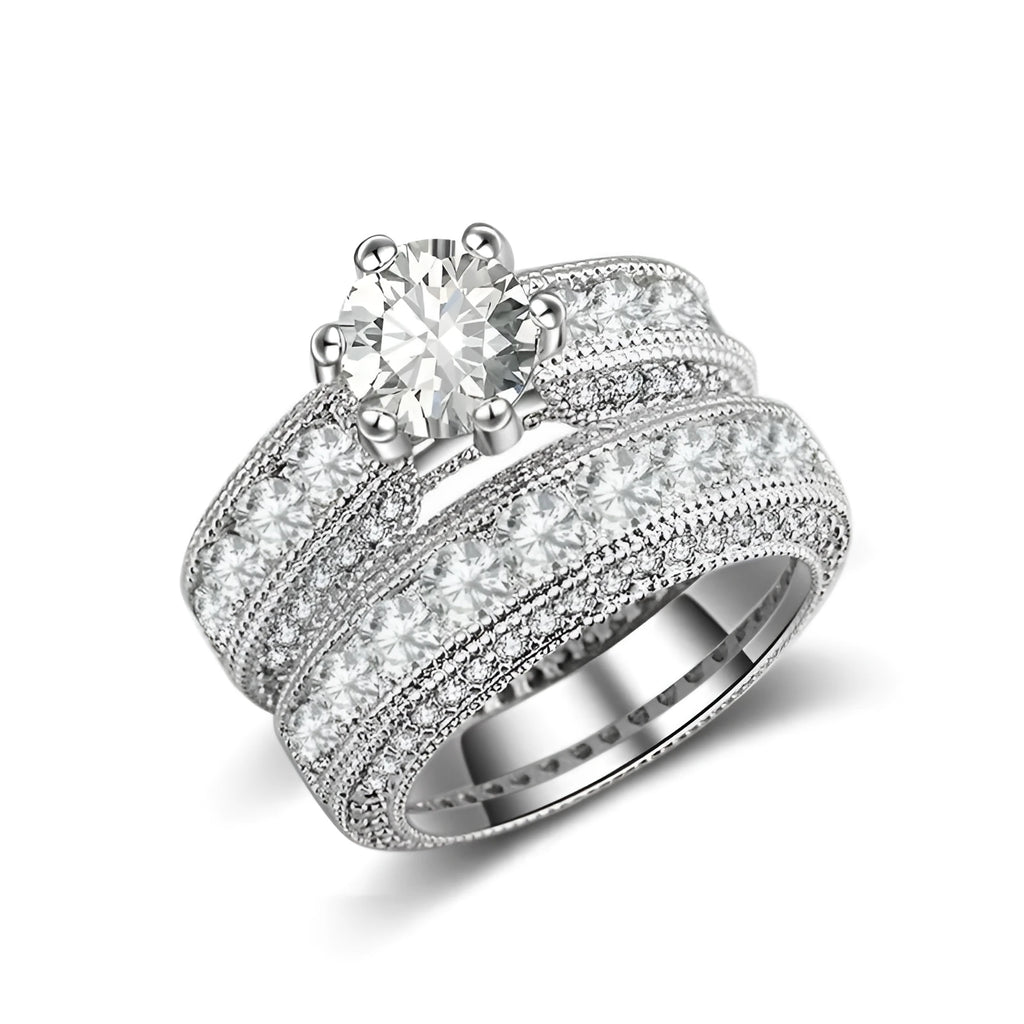Silver tone solid colour wedding ring for women on a white background size 5 to 10 available