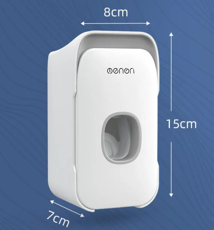 Automatic toothpaste dispenser in blue, grey or pink colours with sensor activation