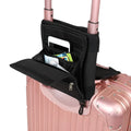 Black canvas large capacity packing tote bag with shoulder straps, folded flat for storage