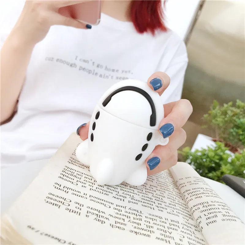 Aircraft headset design silicone flip case for Apple AirPods 1st and 2nd generation with hook