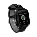 Black smartwatch with detachable Bluetooth earbuds stored in the bracelet chassis