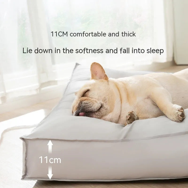 Waterproof dog bed in high-grade gray with non-slip bottom and detachable cover