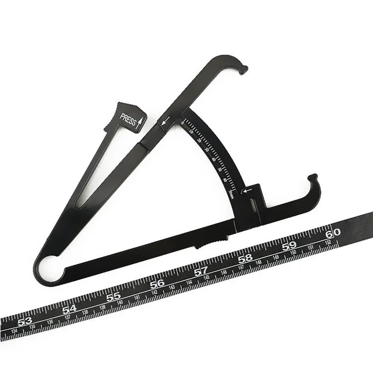 Black body fat caliper instrument for skinfold measurement with 0-70mm range