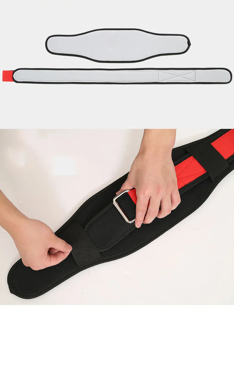 Nylon fitness weightlifting waistband in black red or yellow for adult gym use