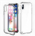 Transparent TPU shockproof iPhone case showing clear back design on mobile phone