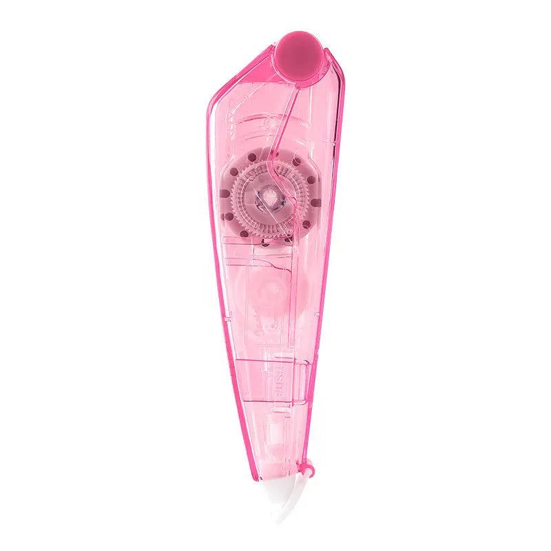 Refillable correction tape with replaceable core mechanism in black, white, blue, pink, transparent and yellow colour options