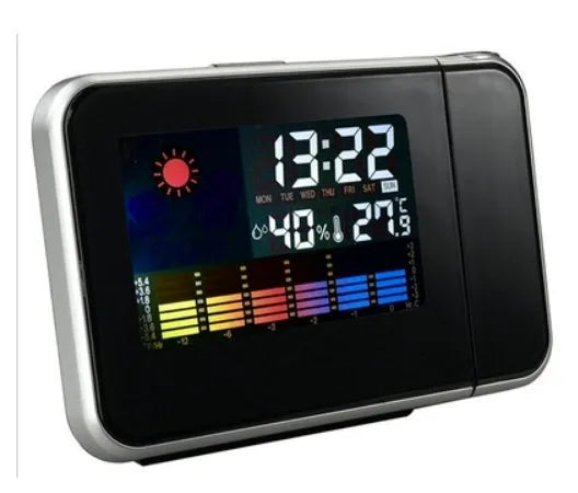 Home electronic clock plastic 16 by 6 by 12 cm digital desk clock with USB port black finish