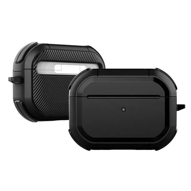 TPU and PC protective case cover for Apple AirPods charging case in various colours.