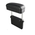 Universal car armrest box in black with storage compartment and adjustable armrest pad