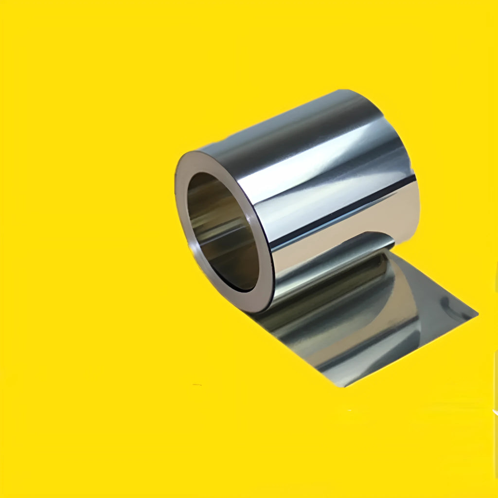 304 stainless steel metal strip roll in various widths for automotive shimming and repair.