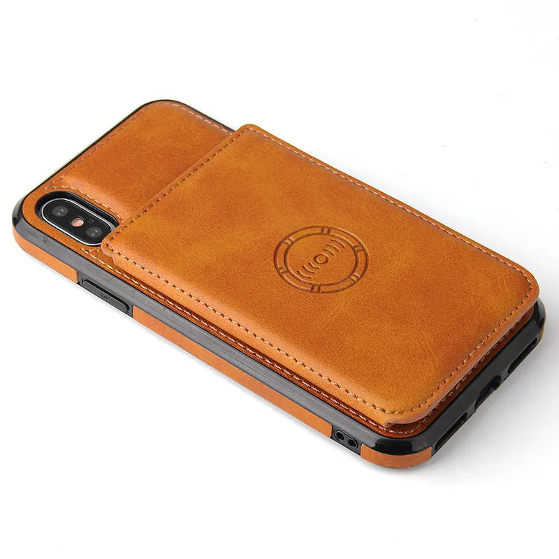 Imitation leather card wallet phone case for iPhone 11 in multiple colour options