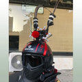 Gold crown and long quill feather ornament for customising a motorcycle helmet