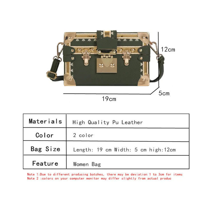 Black hard PU leather women's shoulder bag with flap, hasp closure, and rivet decoration.