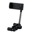 Black vehicle rearview mirror mobile phone bracket mounted with smartphone