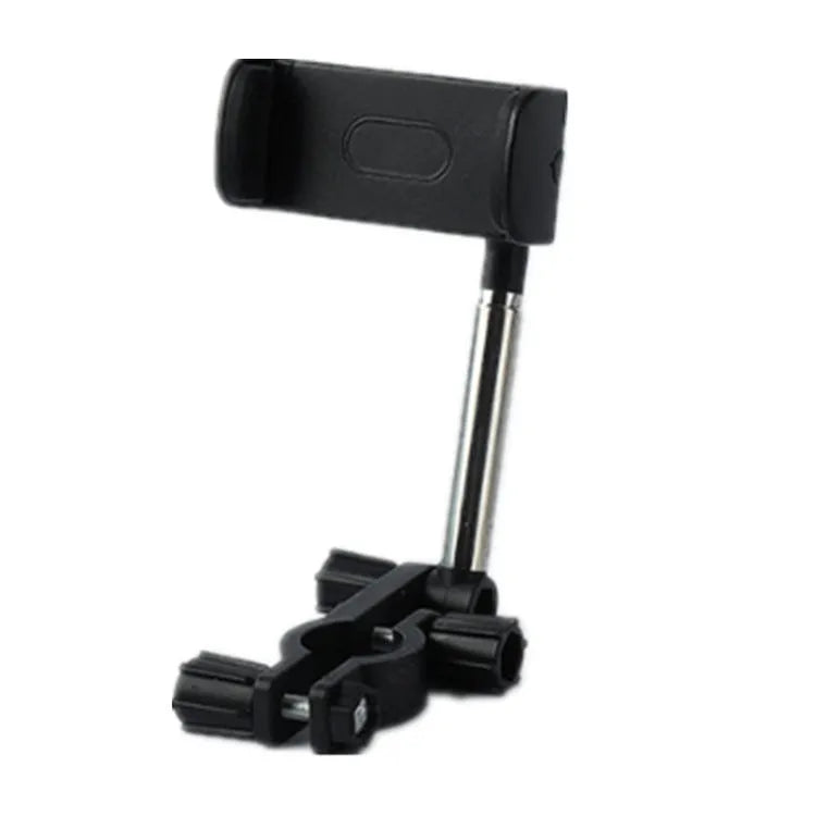 Black vehicle rearview mirror mobile phone bracket mounted with smartphone