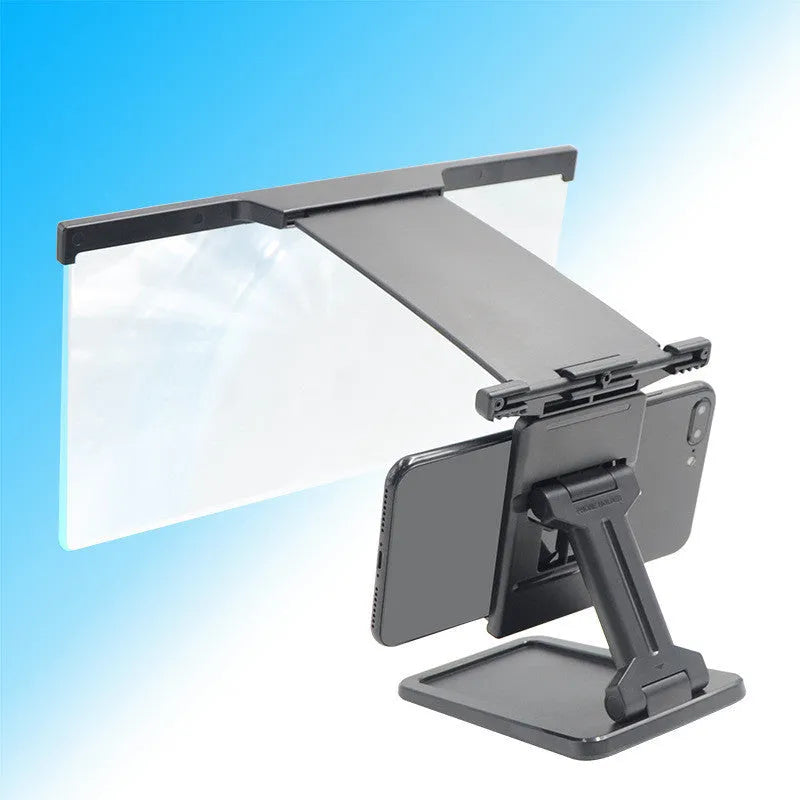 Black L20 mobile phone screen magnifier with acrylic lens on a separate adjustable stand.