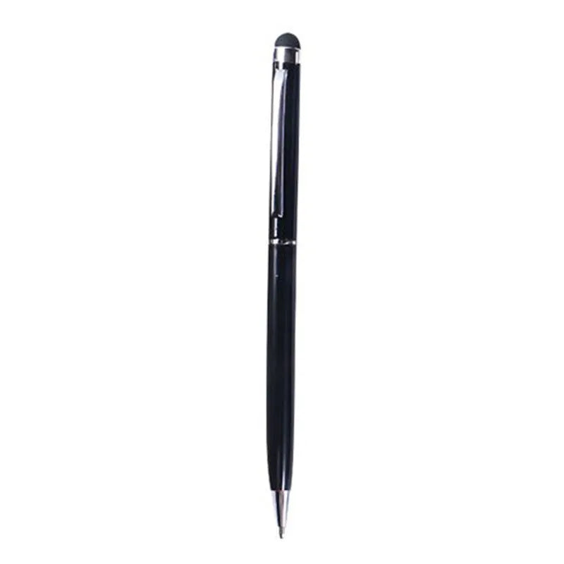 Rotating metal capacitive pen with 0.5mm black tip on a white background