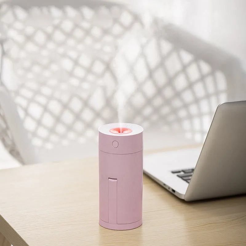 Folding Bracket Humidifier USB Desktop Humidification 5V Car Office Air Atomizer ABS PP 70x70x156mm 320ml Tank Continuous 6 Hours White Pink Blue