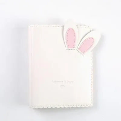 Cute Bunny Mini Photo Album in pink, blue, or white with loose-leaf pages