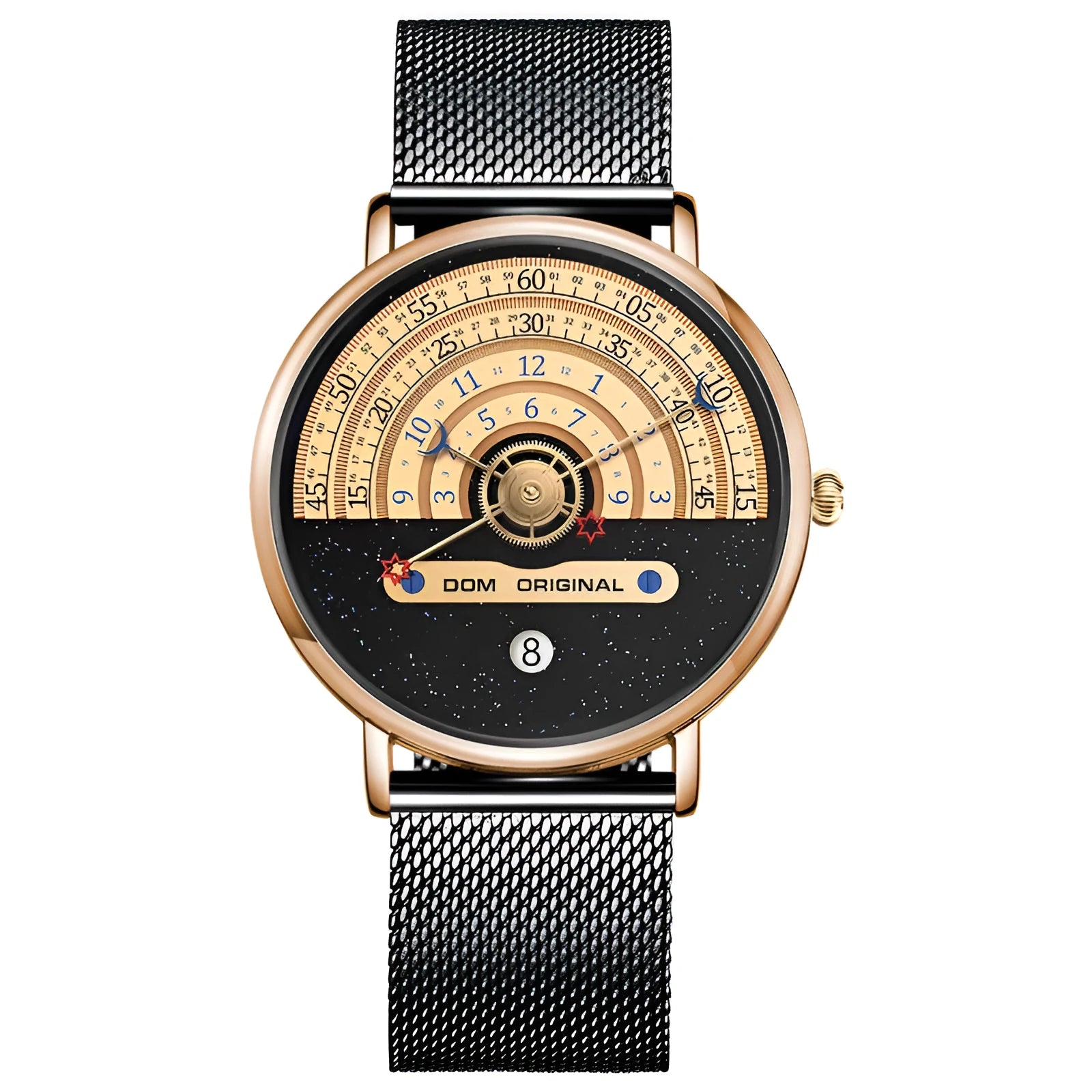 Men's gold and silver sports watch with 40mm dial and stainless steel or leather straps
