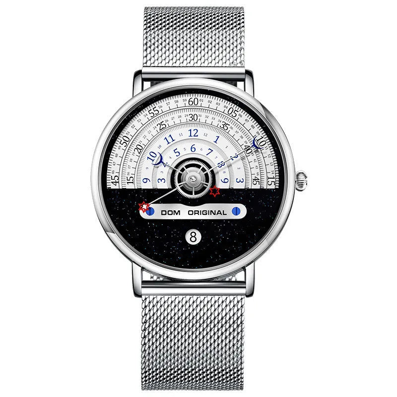 Men's gold and silver sports watch with 40mm dial and stainless steel or leather straps