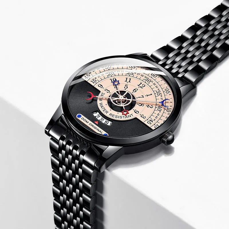 Men's gold and silver sports watch with 40mm dial and stainless steel or leather straps