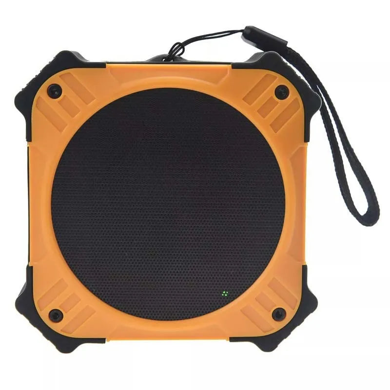Black or blue waterproof portable Bluetooth speaker with wrist strap for outdoor use