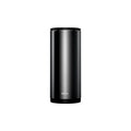 Alloy car trash bin in black with click-open lid placed in cup holder