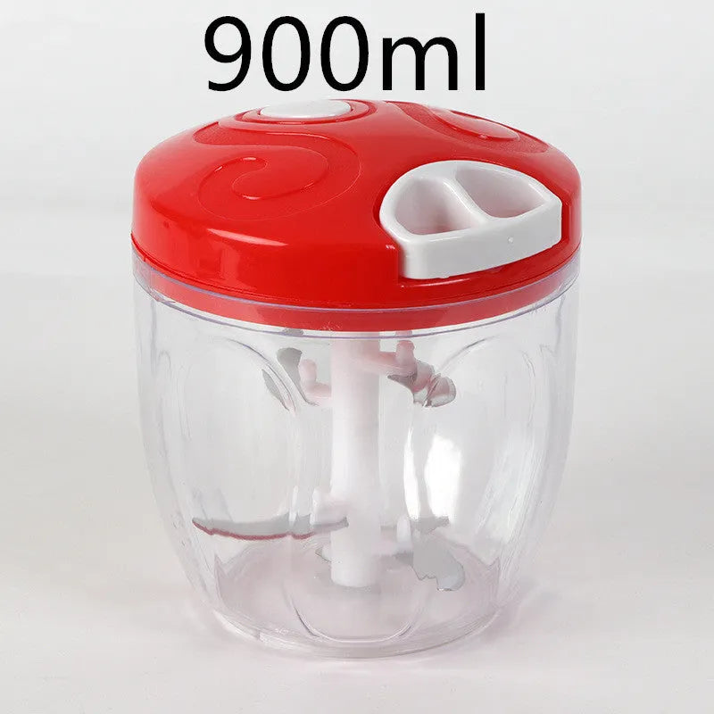 Green manual food chopper with stainless steel blades and 500ml capacity
