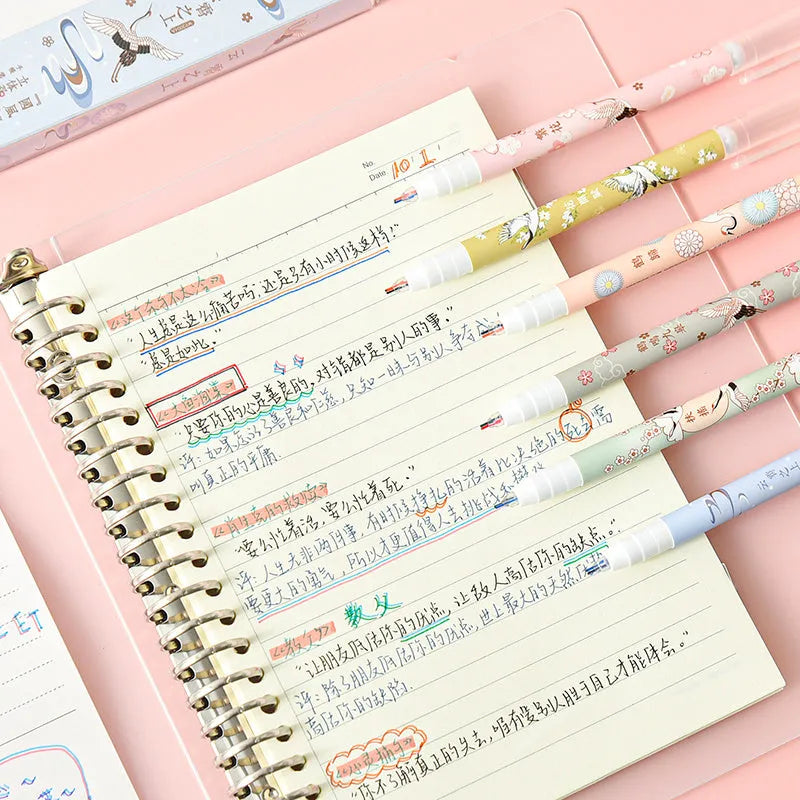 Six colour double-headed highlighter set with 0.5mm tips and plastic pull caps