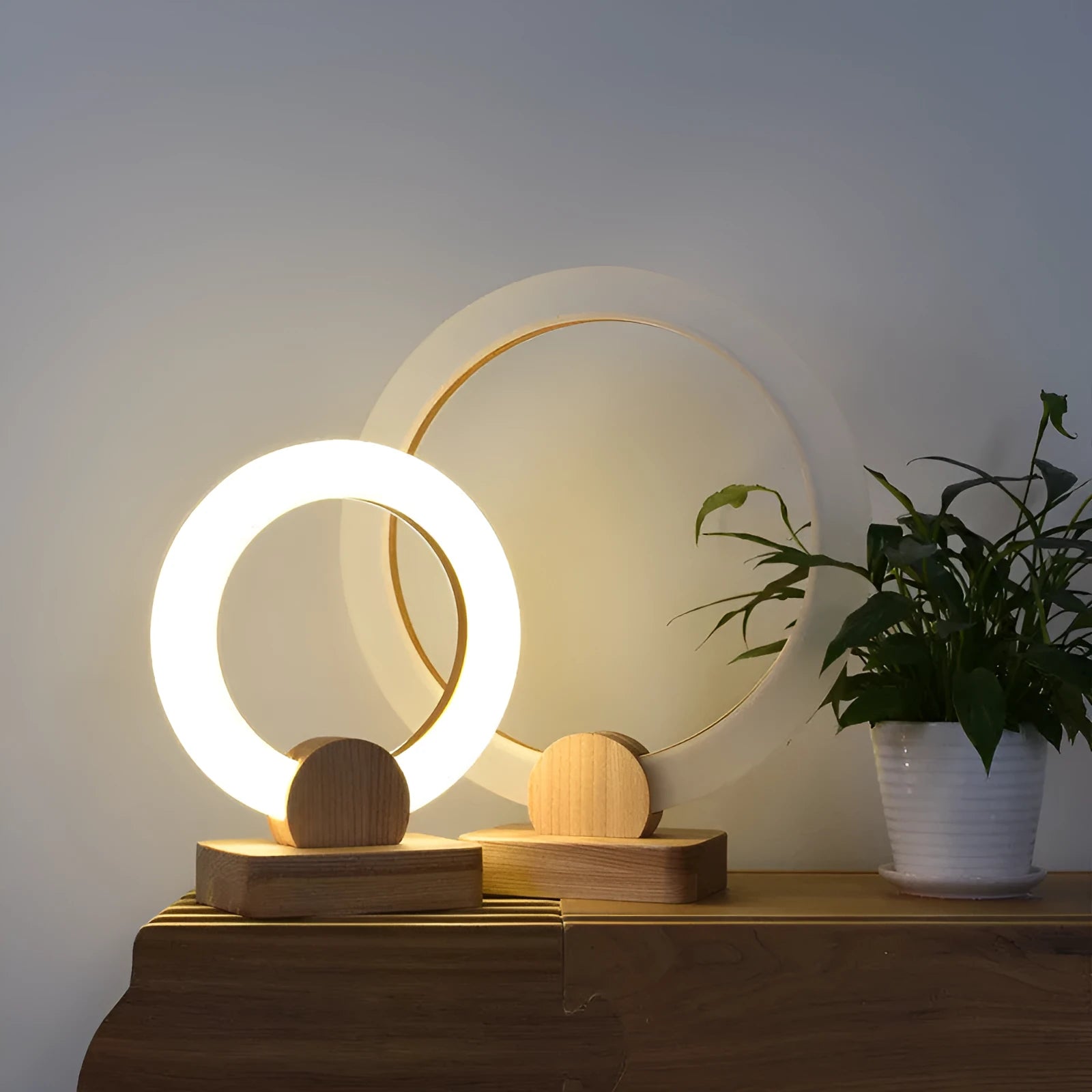 Nordic style circular acrylic LED chandelier with round shade for living room