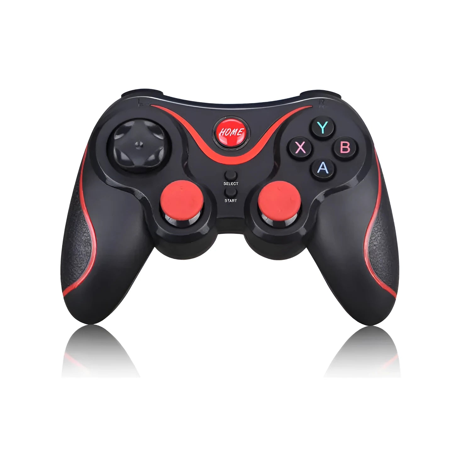 Black wireless Bluetooth gamepad controller for mobile gaming on Android and iOS devices