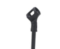 Black metal desktop microphone bracket with plastic clip on 10.5cm diameter base