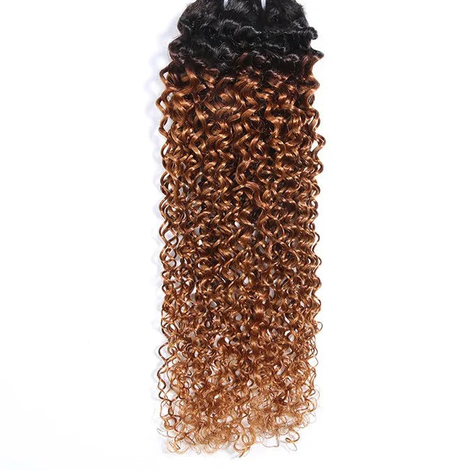 Brown kinky curly real human hair wig medium long length 10 inch