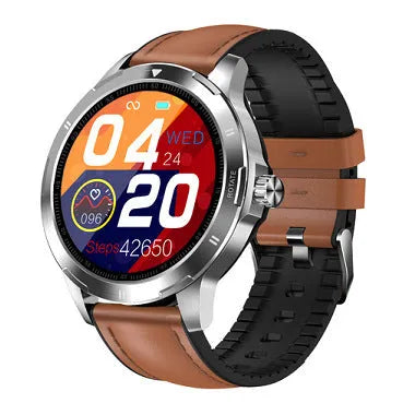 Smart fitness wristband with circular IPS screen and silicone strap on a wrist