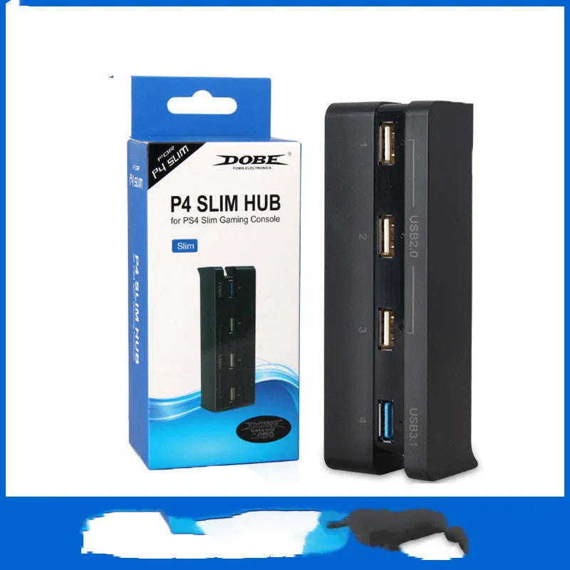 Black PS4 Slim Hub USB 2.0 3.0 extender accessory for PlayStation 4 console