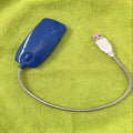 Flexible USB LED lamp with gooseneck design in black, white, blue, or pink colours