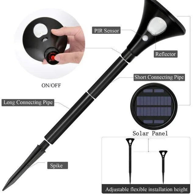 Solar induction ground plug light with lamp pole for outdoor garden installation