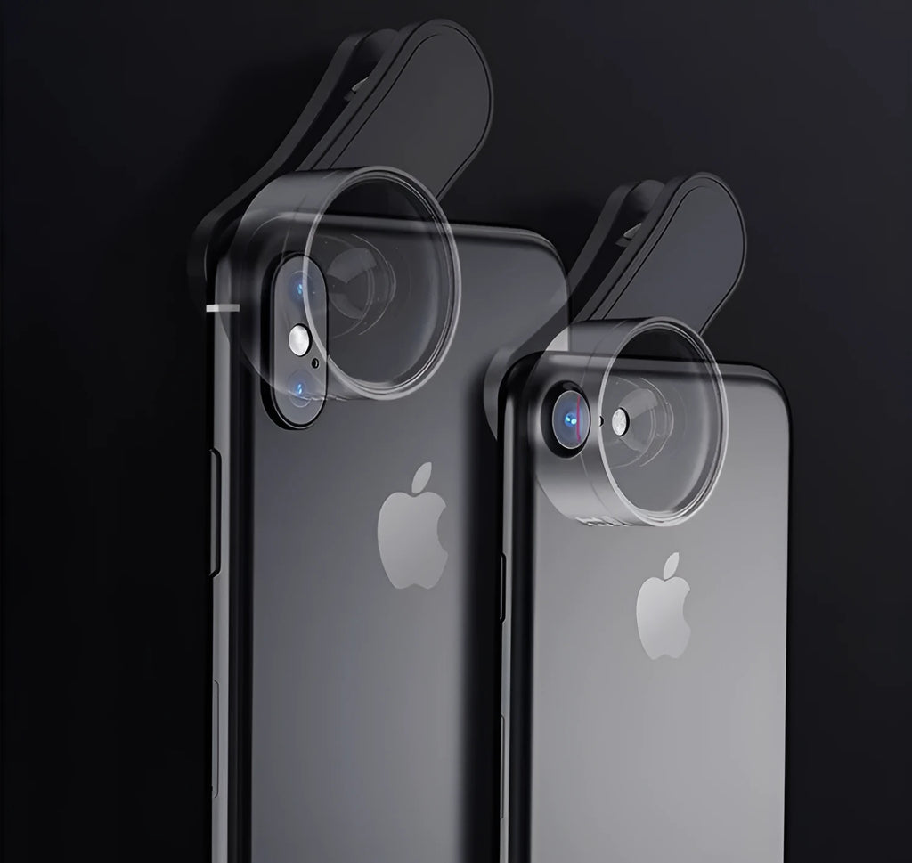 Universal smartphone fill light attachment with triple lens kit for mobile photography