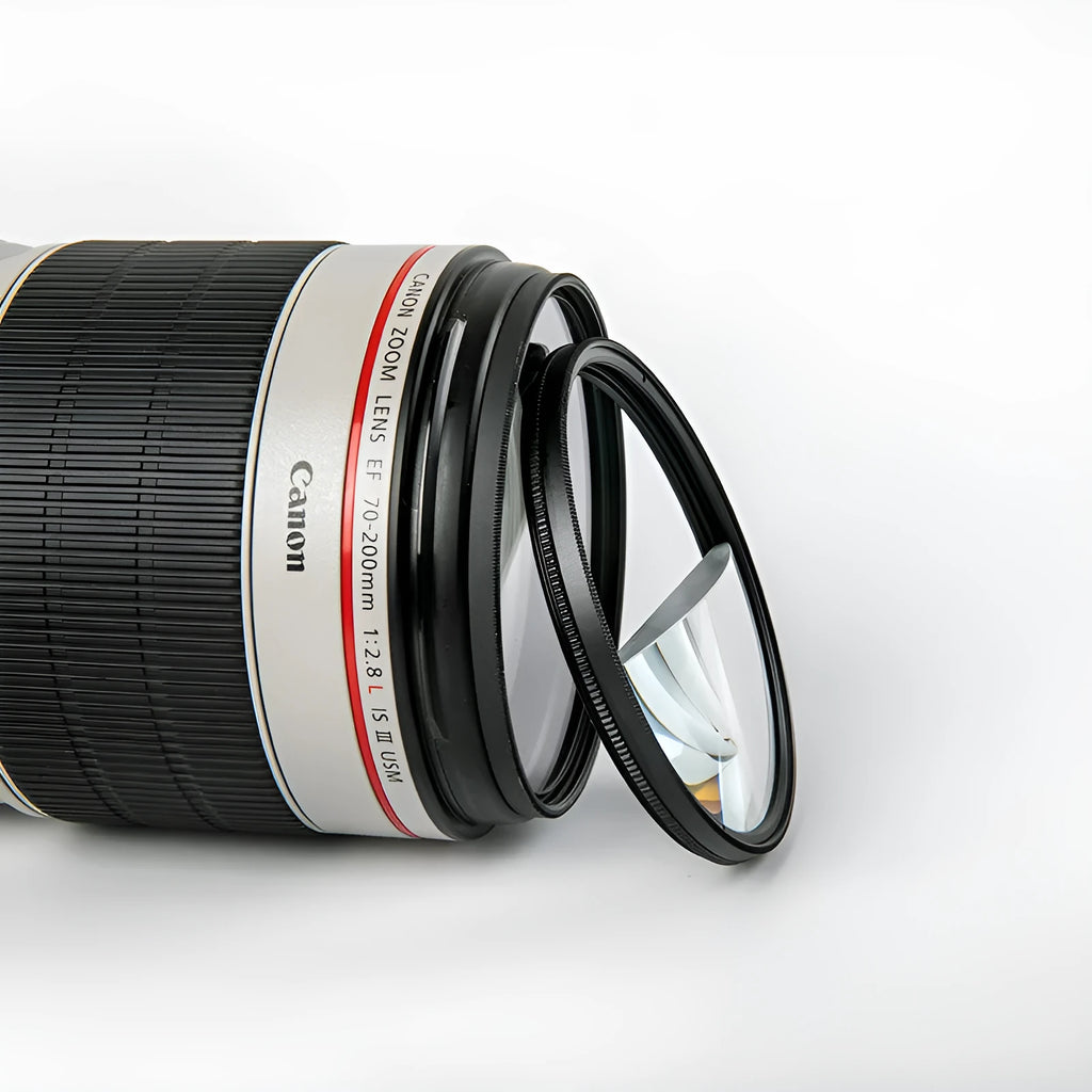 77mm half moon mirror rotatable filter for SLR cameras with microfiber cloth and shockproof bag