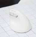 Pearl white M618mini wireless vertical mouse with dual mode Bluetooth and 2.4G connectivity