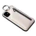 Solid colour PU leather phone case with card slot and attached crossbody lanyard.