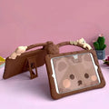 Brown cartoon design silicone iPad sleeve case with an integrated carry bracket.