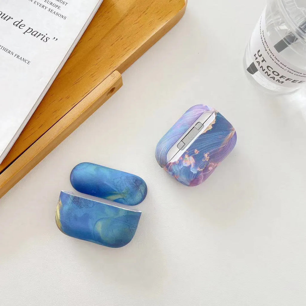 Pink watercolour hard plastic protective case for AirPods Pro and AirPods 1/2 charging case