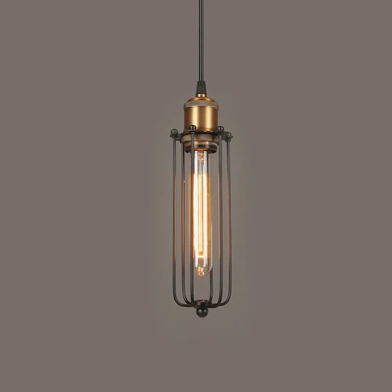 Brown iron gladiator chandelier with Nordic retro industrial design for ceiling lighting.