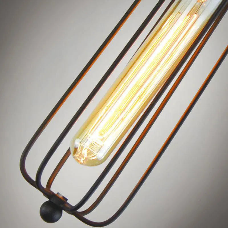 Brown iron gladiator chandelier with Nordic retro industrial design for ceiling lighting.