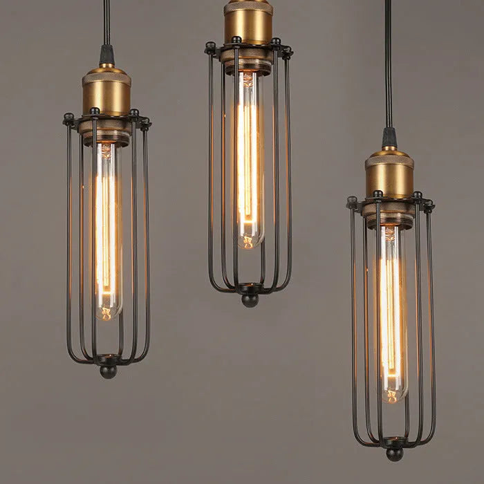 Brown iron gladiator chandelier with Nordic retro industrial design for ceiling lighting.