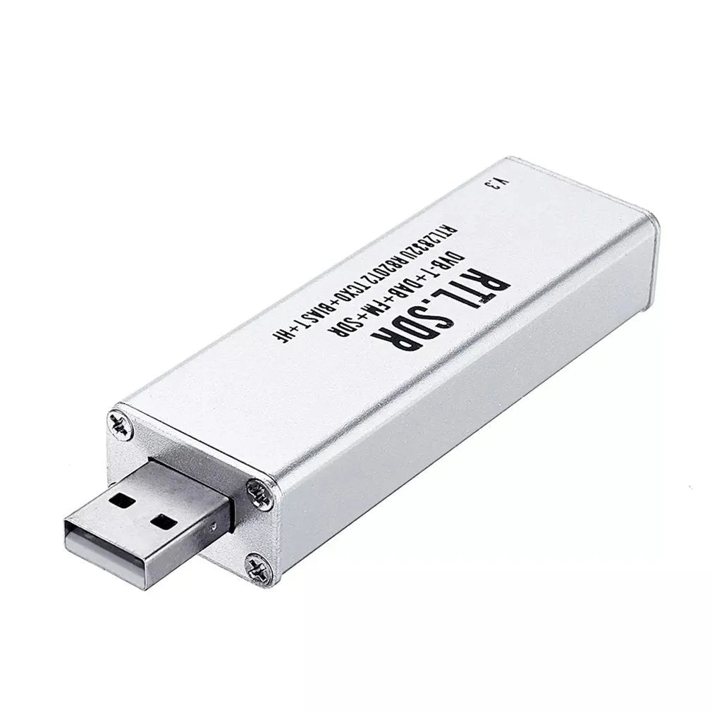 Black metal A300U software-defined radio receiver with SMA connector for 25MHz-1700MHz frequency coverage